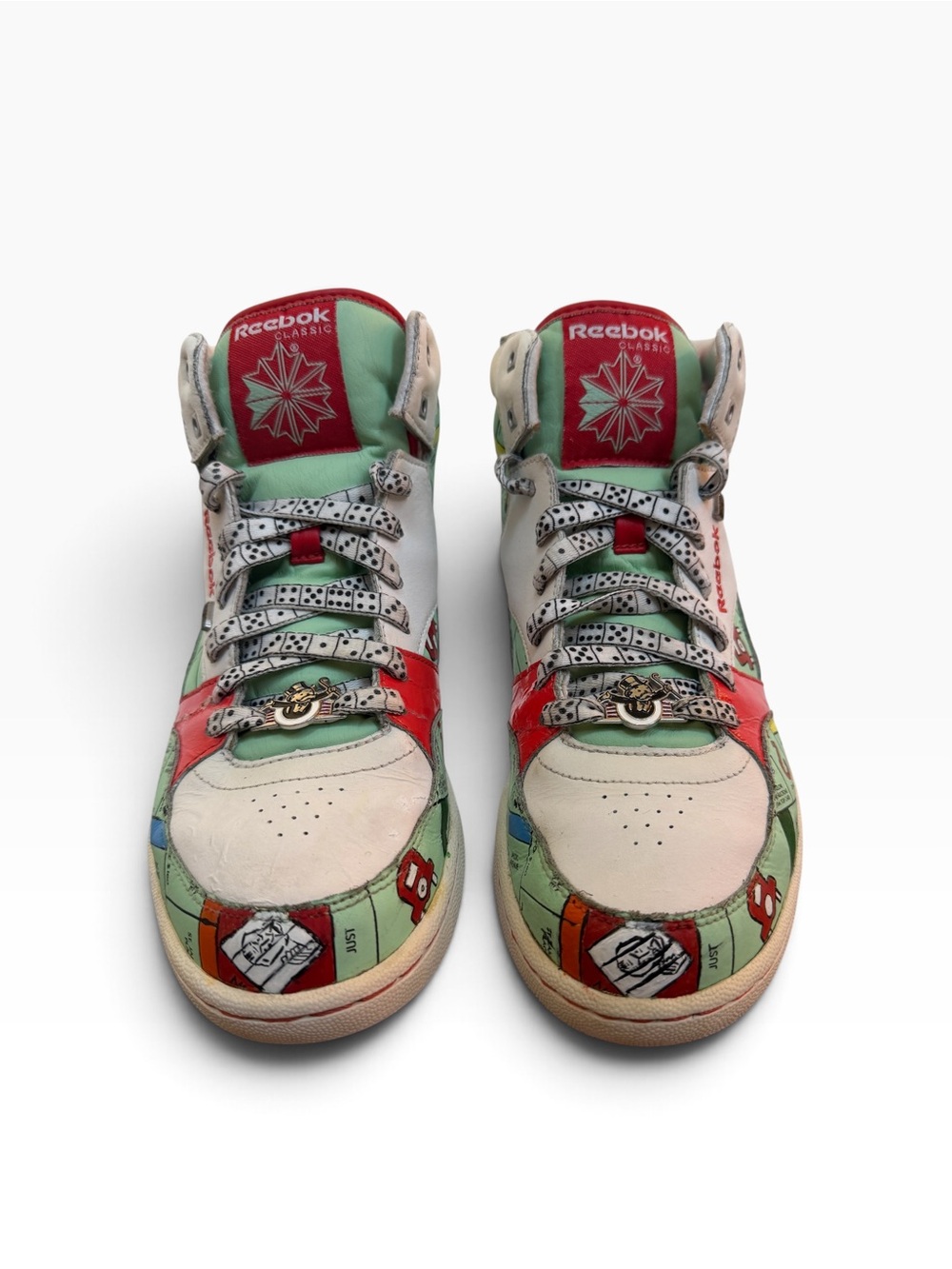Reebok X Hasbro Reverse Jam Mid "Monopoly Board" Limited-Edition Sneakers Size 8